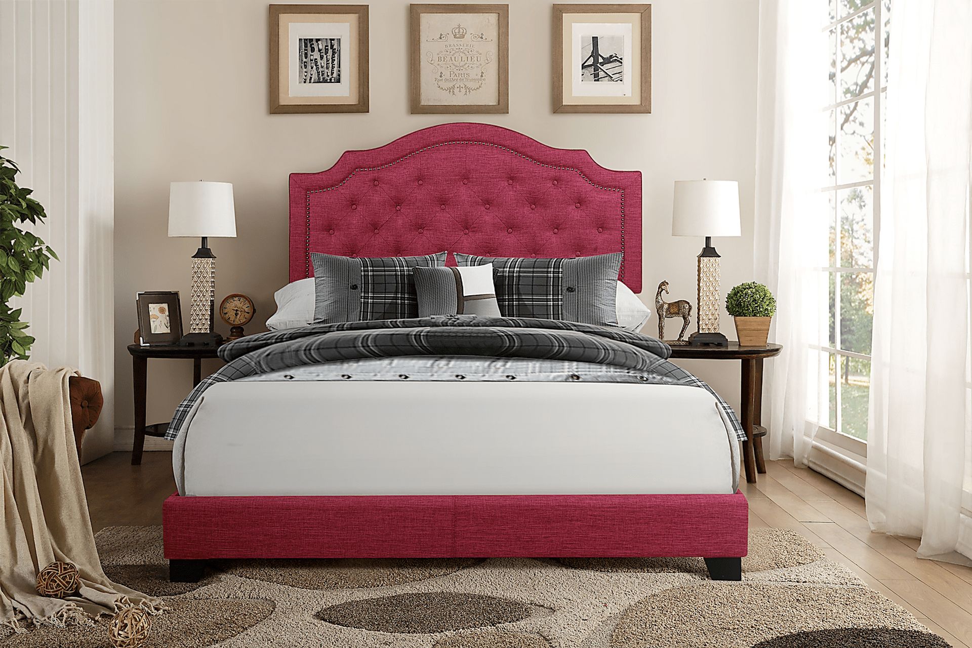 Bowerton Pink King Upholstered Bed - Image 2