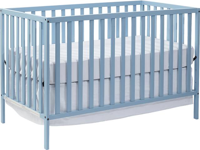 Bowstrom Blue Convertible Crib and Guard Rail - Thumbnail - Image 1