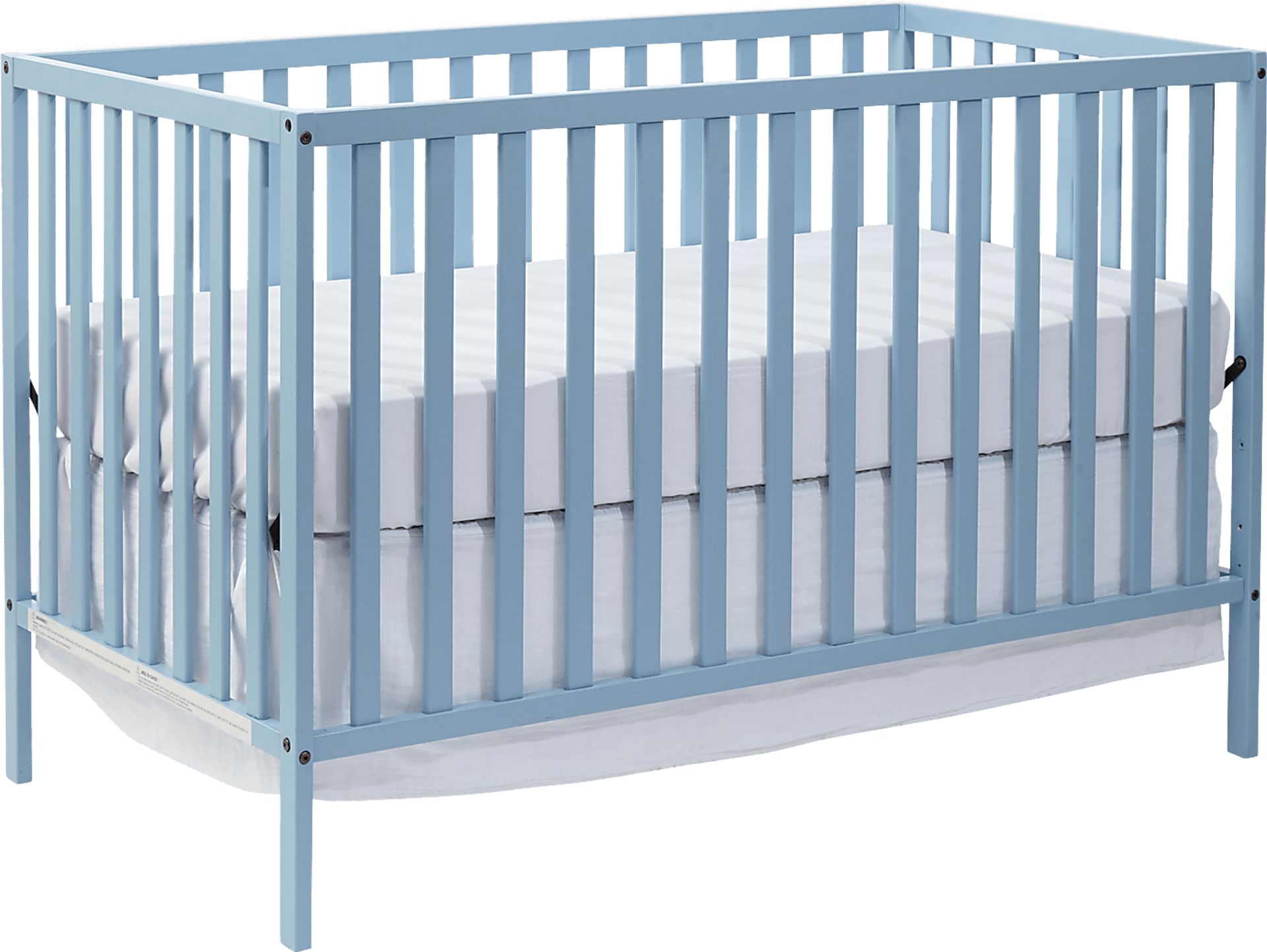 Bowstrom Blue Convertible Crib and Guard Rail - Image 1