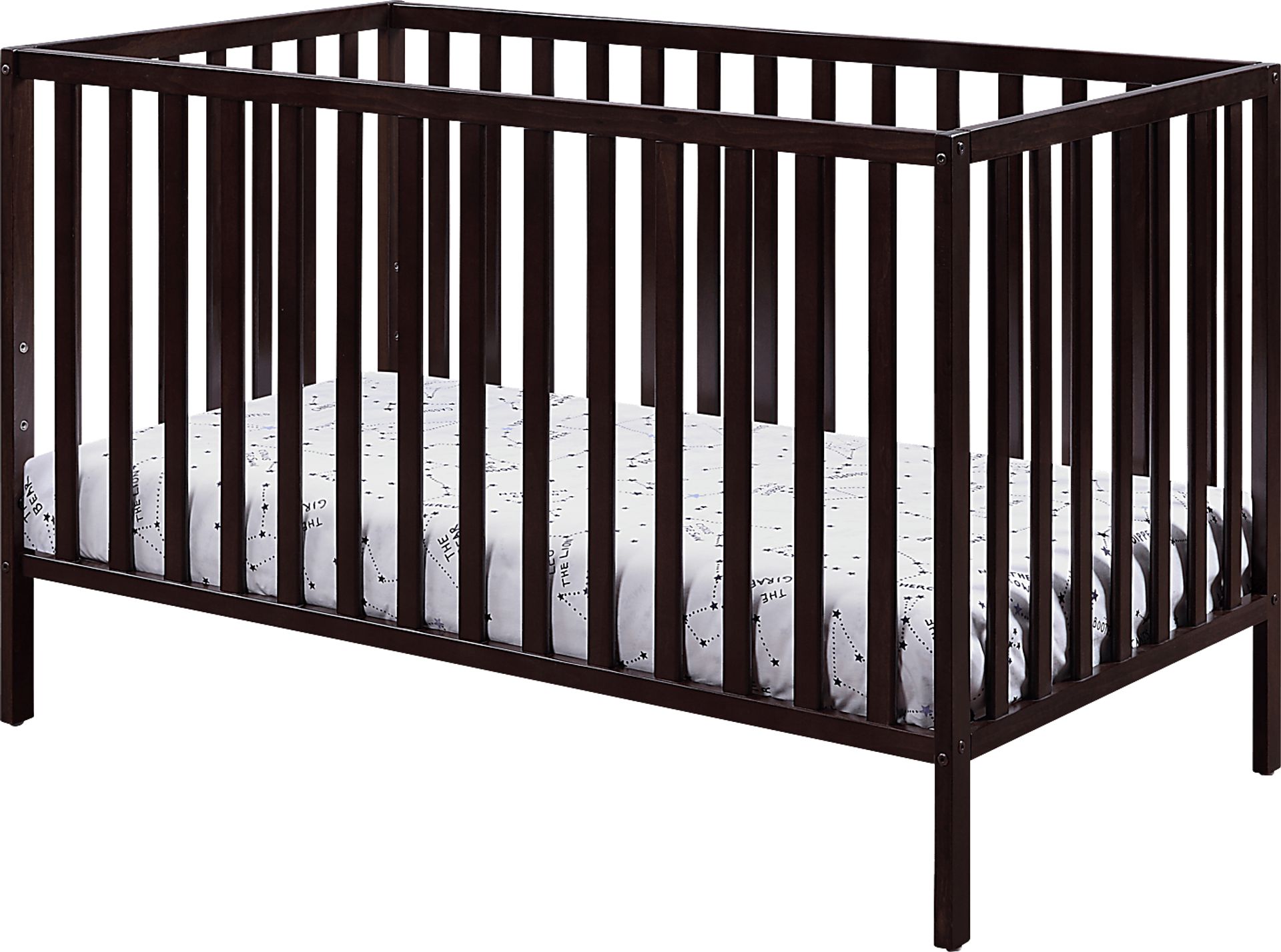 Bowstrom Brown Convertible Crib and Guard Rail - Image 1