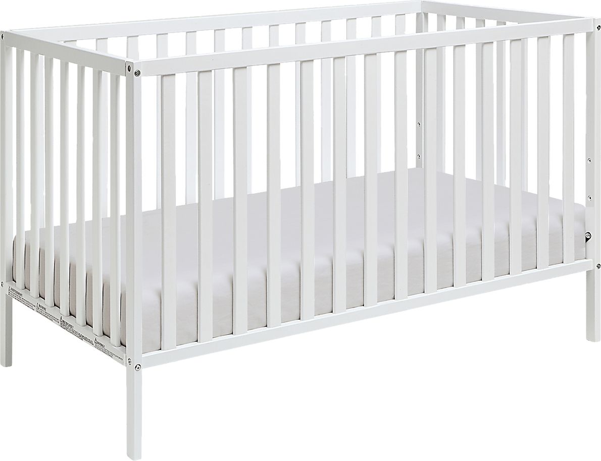 Bowstrom White Convertible Crib and Guard Rail Rooms To Go