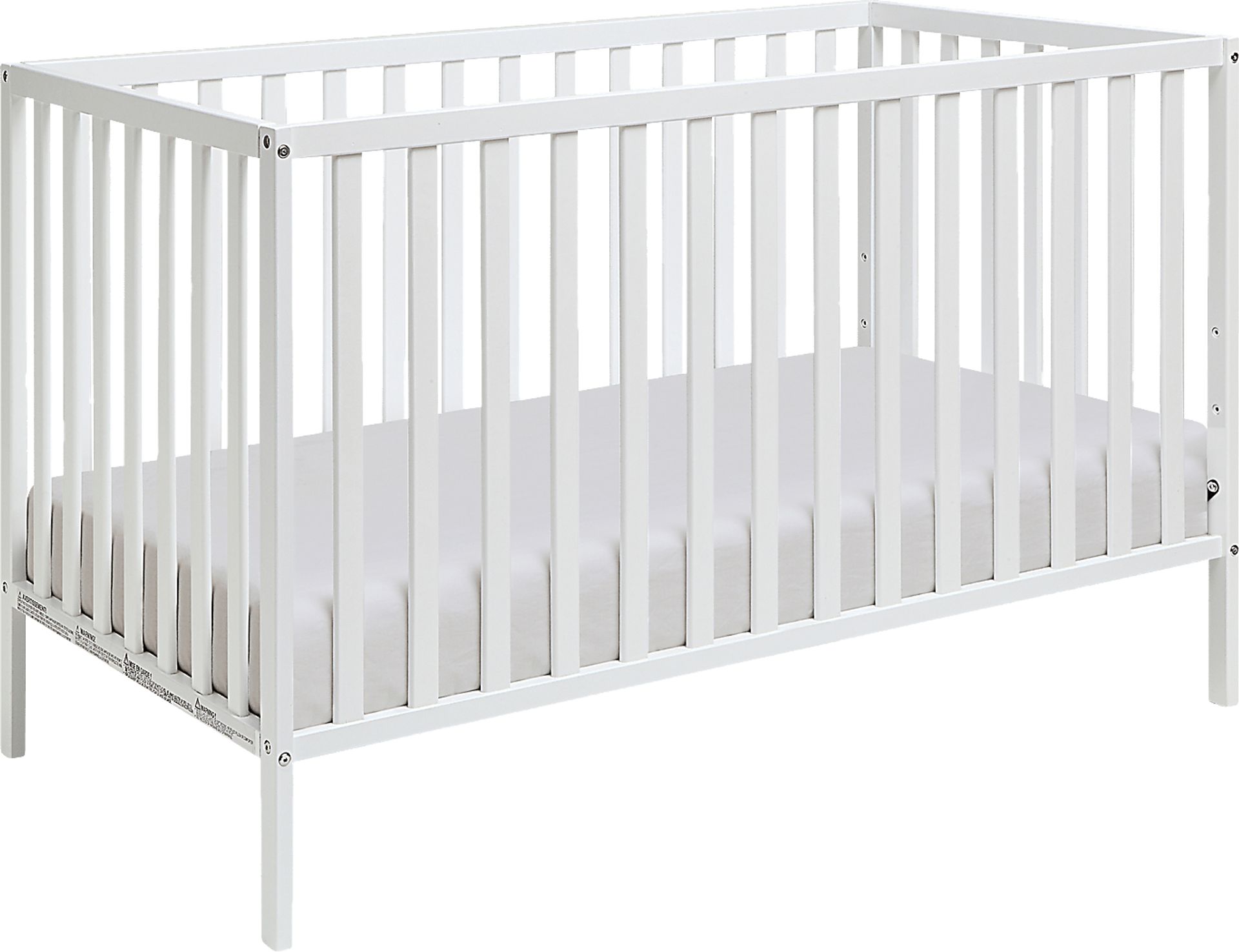 Bowstrom White Convertible Crib and Guard Rail - Image 1