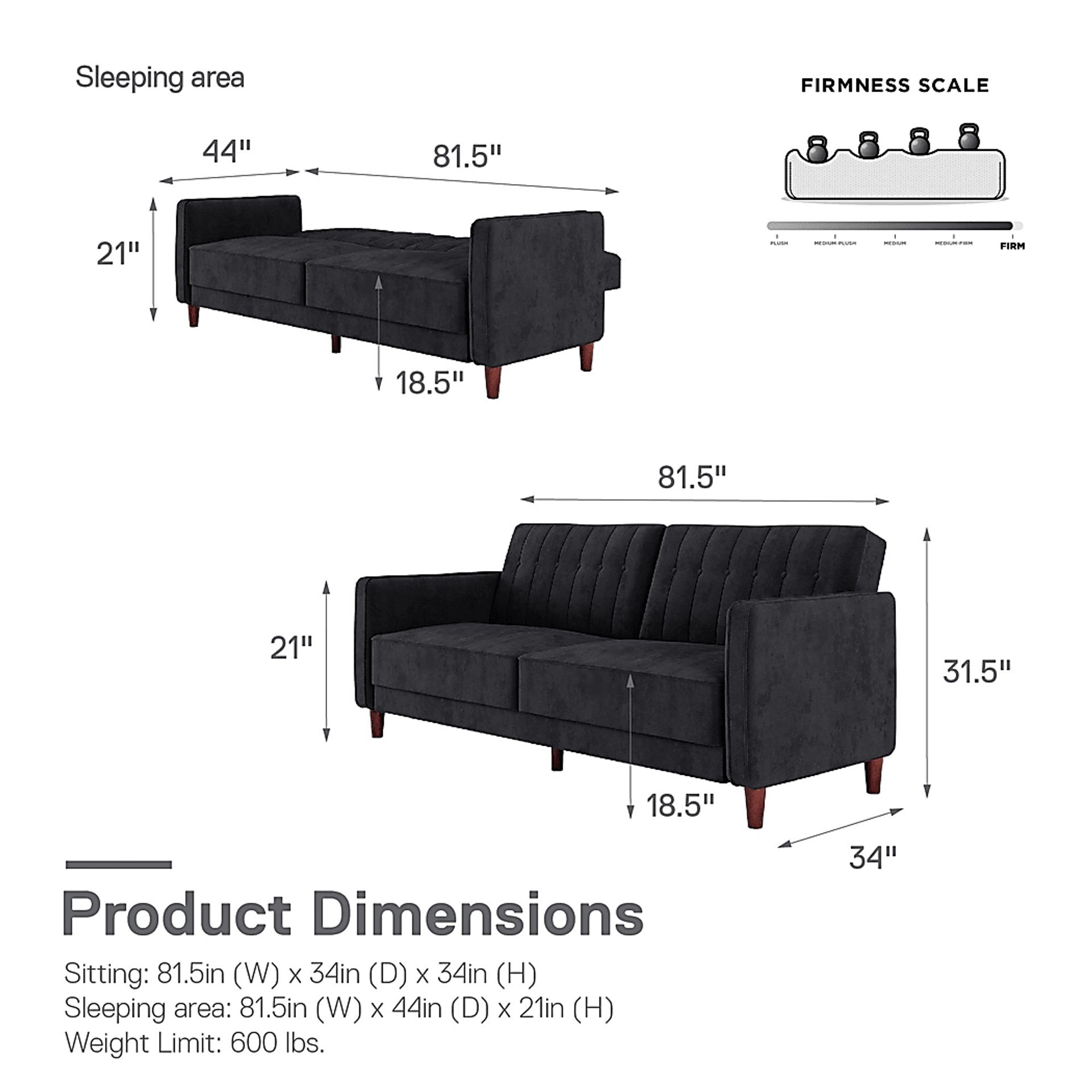 Boxmeer Black Futon - Image 16
