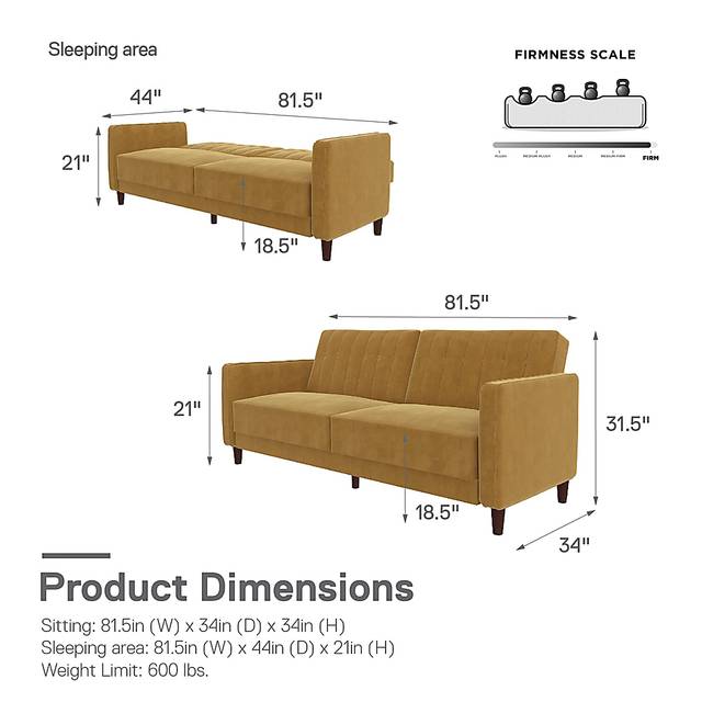 Boxmeer Mustard Futon - Thumbnail - Image 13