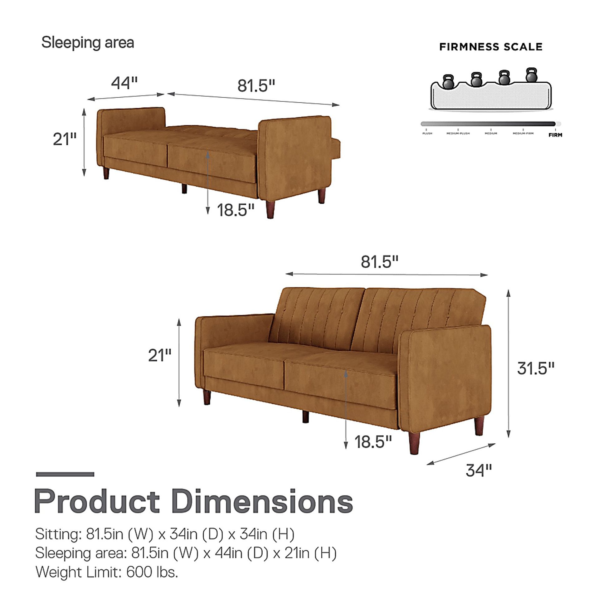 Boxmeer Rust Futon - Image 16