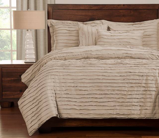 Boyton Nights Beige 6 Pc King Duvet Set - Thumbnail - Image 1