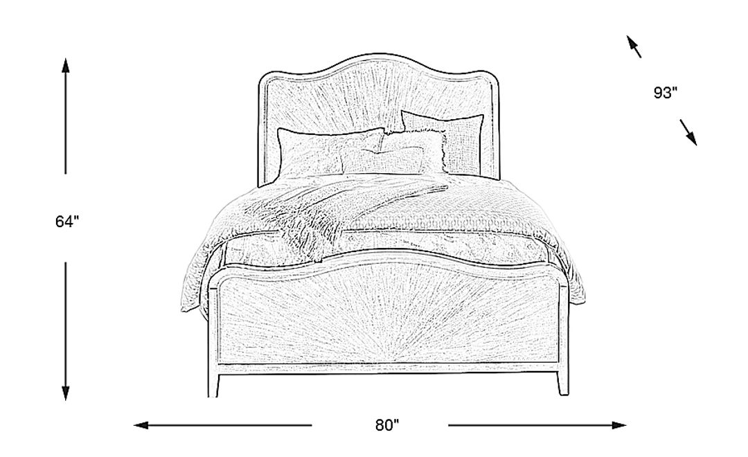 Bradbury Brown Cherry Finish 3 Pc King Panel Bed