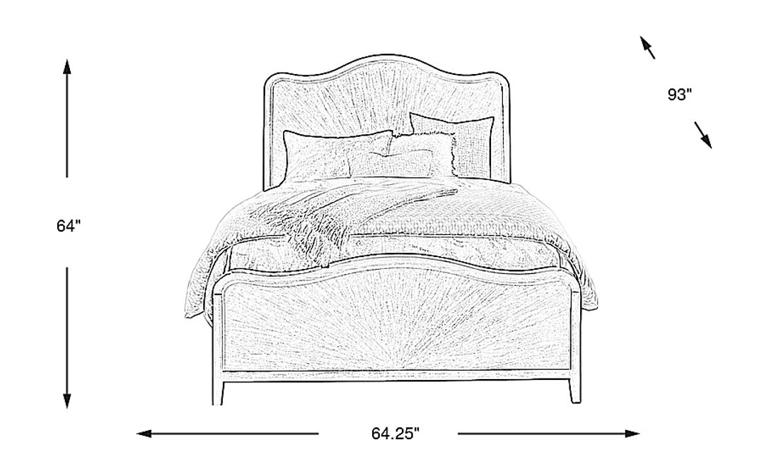 Bradbury Brown Cherry Finish 3 Pc Queen Panel Bed