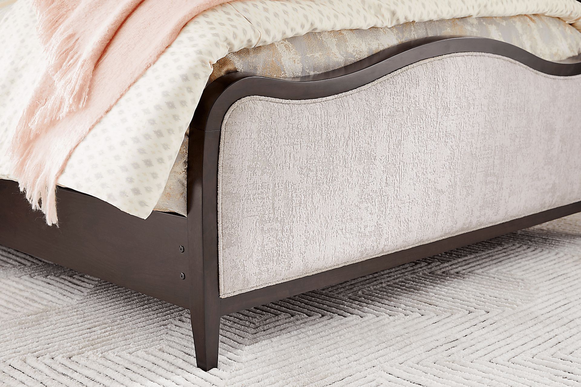 Bradbury Brown Cherry 5 Pc Queen Upholstered Bedroom - Image 5