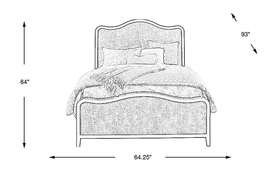 Bradbury Brown Cherry 3 Pc Queen Upholstered Bed