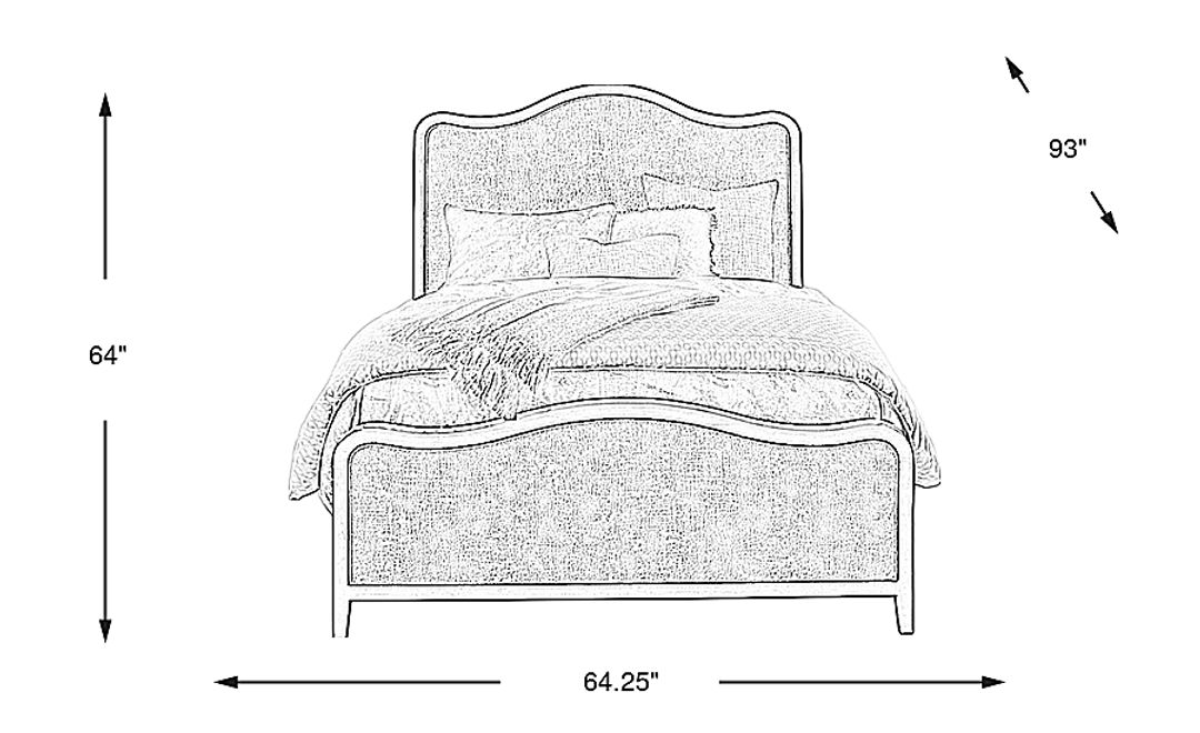 Bradbury Brown Cherry Finish 3 Pc Queen Upholstered Bed