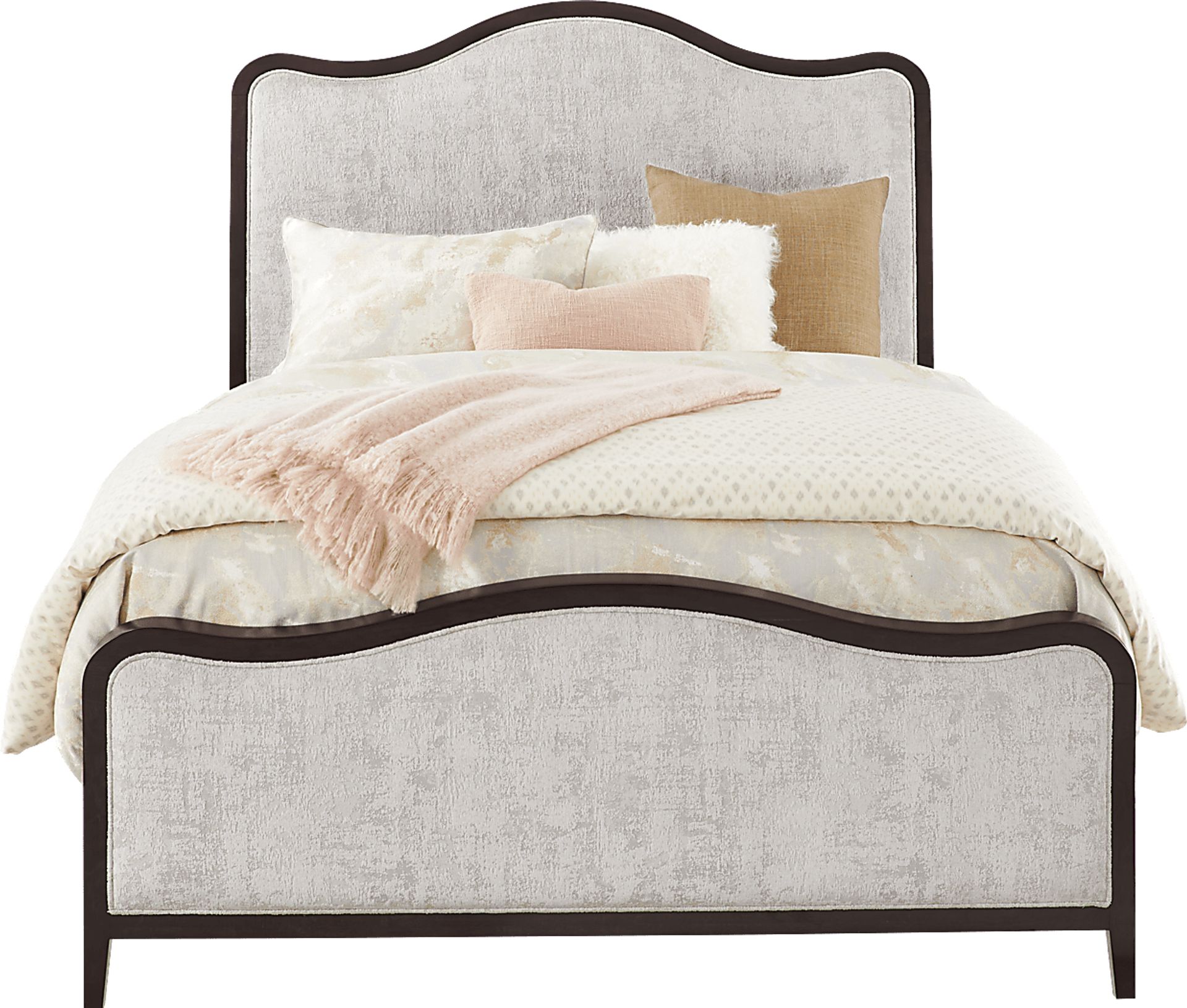Bradbury Brown Cherry 5 Pc Queen Upholstered Bedroom - Image 2