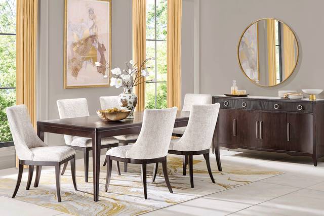 Bradbury Brown Cherry 5 Pc Dining Room with Upholstered Chairs - Thumbnail - Image 1