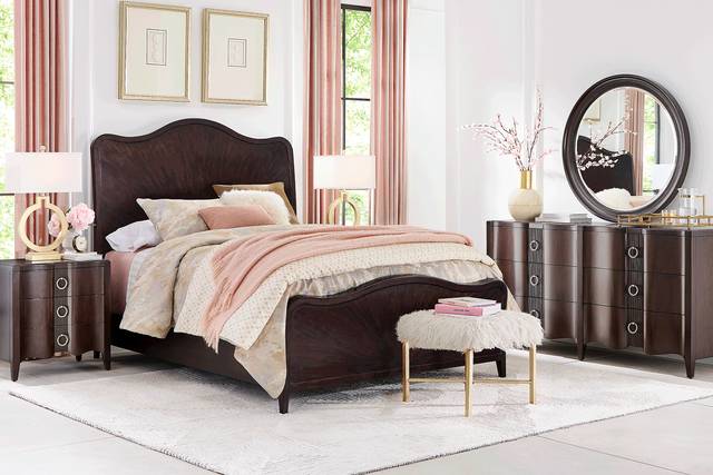 Bradbury Brown Cherry 5 Pc King Panel Bedroom - Thumbnail - Image 1