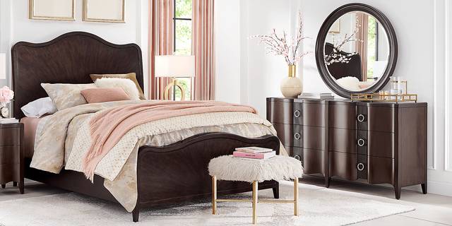 Bradbury Brown Cherry 3 Pc King Panel Bed - Thumbnail - Image 2