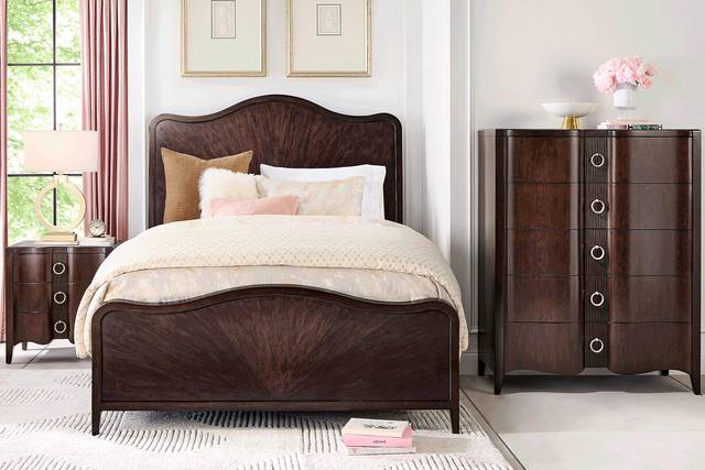 Bradbury Brown Cherry 5 Pc King Panel Bedroom - Thumbnail - Image 1