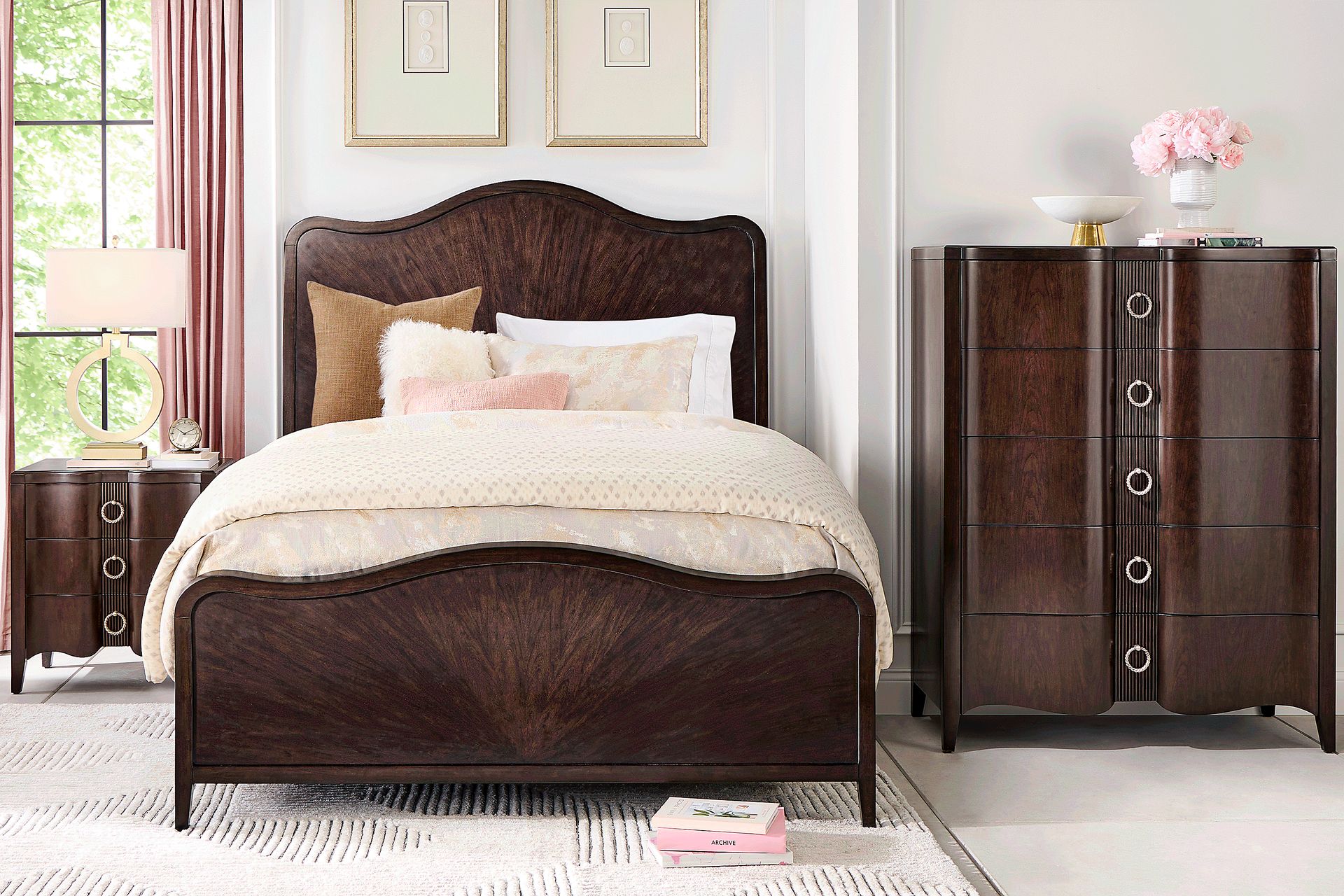Bradbury Brown Cherry 5 Pc King Panel Bedroom - Image 1