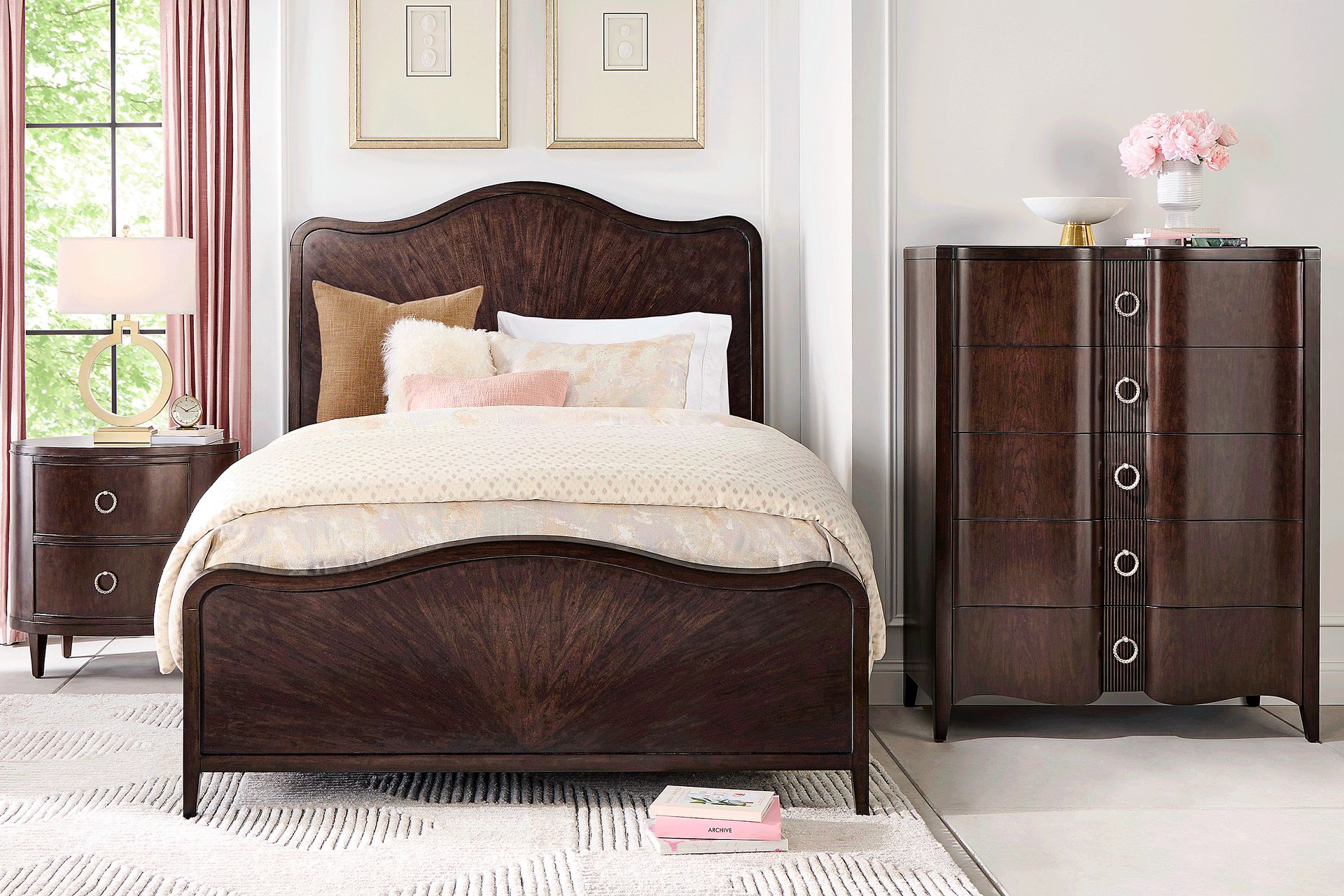 Bradbury Brown Cherry 5 Pc King Panel Bedroom - Image 1