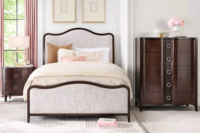 Bradbury Brown Cherry 5 Pc King Upholstered Bedroom - Thumbnail - Image 1