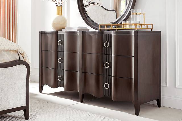 Bradbury Brown Cherry 5 Pc Queen Upholstered Bedroom - Thumbnail - Image 7