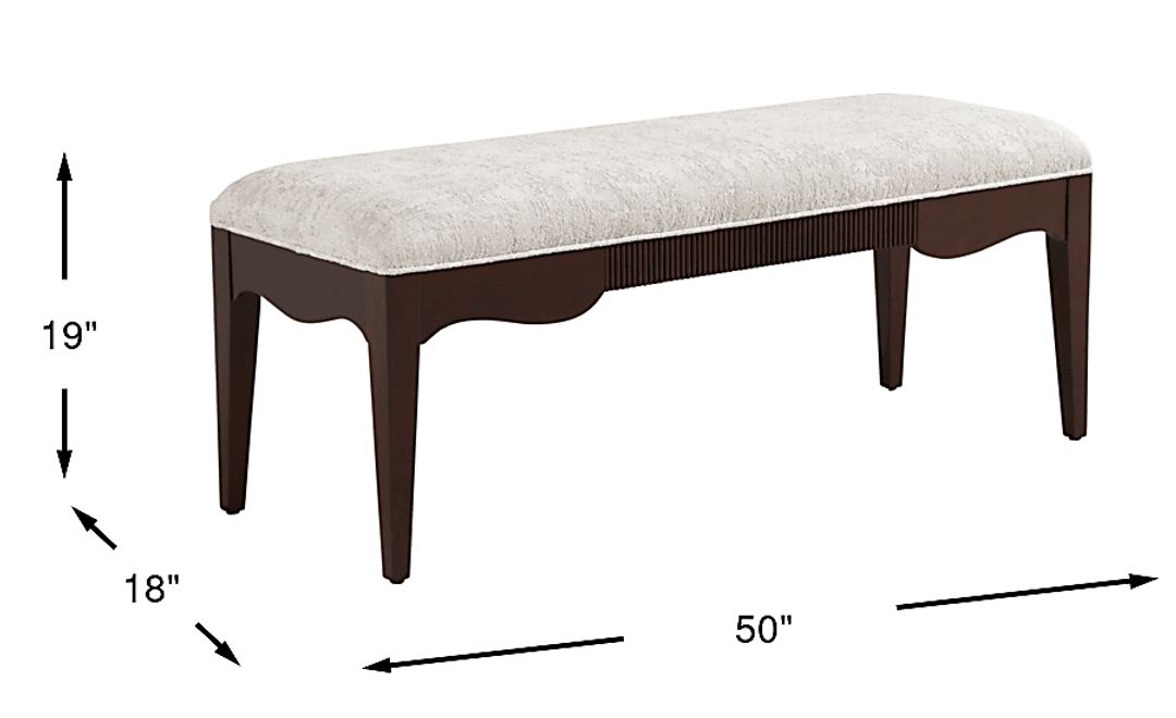 Bradbury Brown Cherry Finish Upholstered Bench