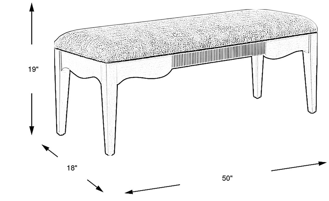 Bradbury Brown Cherry Finish Upholstered Bench