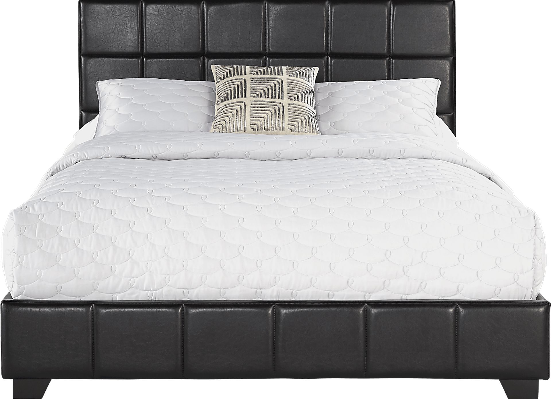Bradley Black 3 Pc Queen Upholstered Bed - Image 1