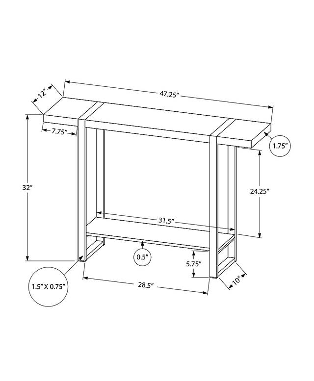 Bradner Gray Sofa Table - Thumbnail - Image 10