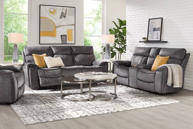 Bradshaw Place Dark Gray 5 Pc Living Room with Dual Power Reclining Sofa - Thumbnail - Image 1