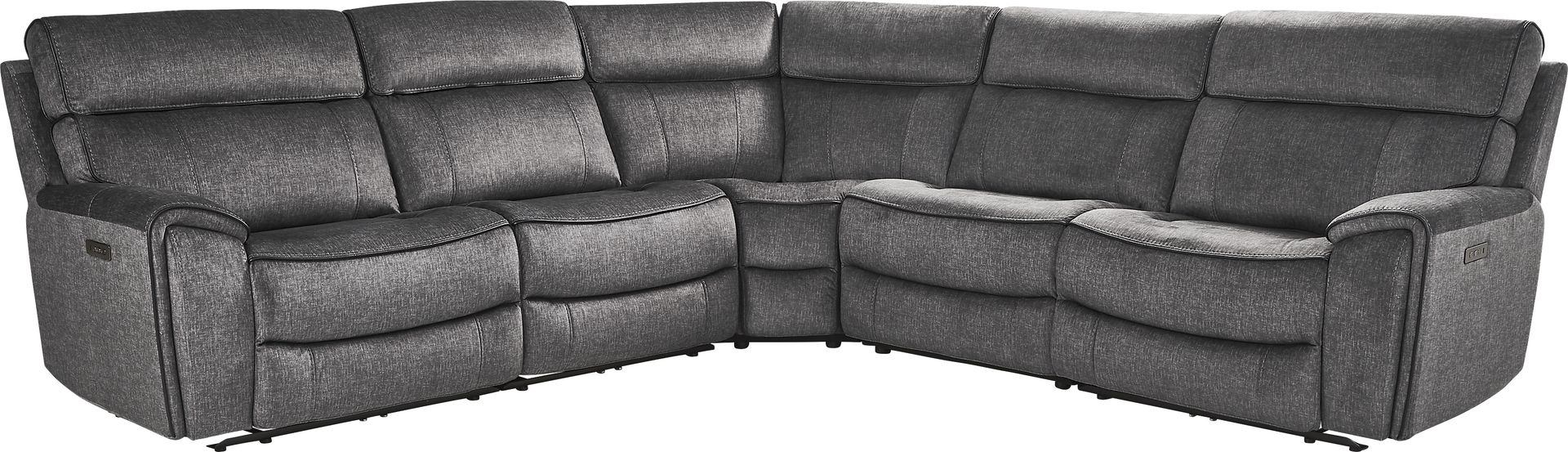 Bradshaw Place Dark Gray 5 Pc Dual Power Reclining Sectional - Image 3