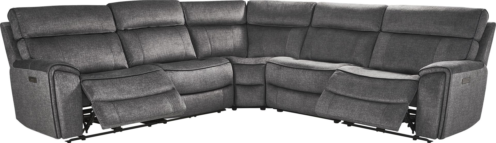 Bradshaw Place Dark Gray 5 Pc Dual Power Reclining Sectional - Image 1