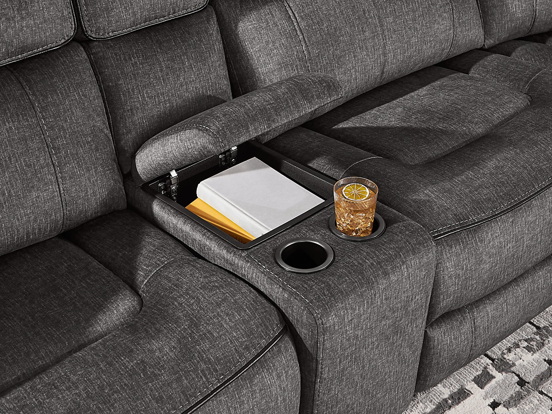 Bradshaw Place Dark Gray 6 pc Dual Power Reclining Sectional - Image 8