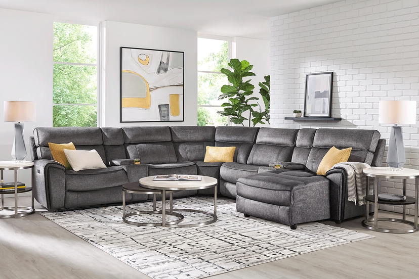 Bradshaw Place Dark Gray 7 Pc Dual Power Reclining Sectional