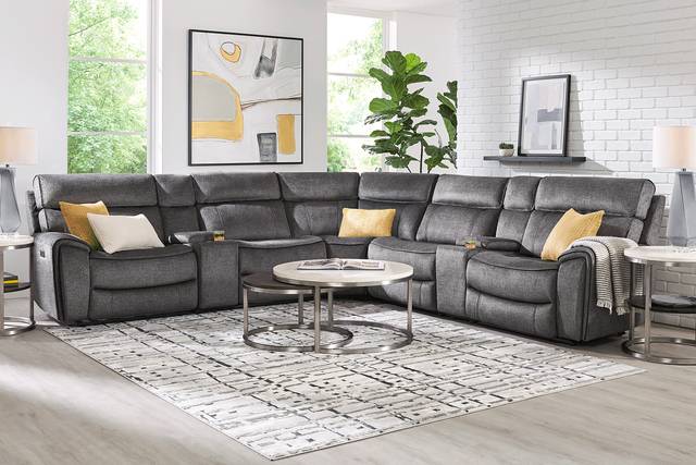 Bradshaw Place Dark Gray 7 Pc Dual Power Reclining Sectional - Thumbnail - Image 2