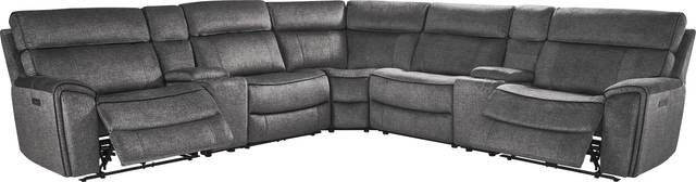 Bradshaw Place Dark Gray 7 Pc Dual Power Reclining Sectional - Thumbnail - Image 1