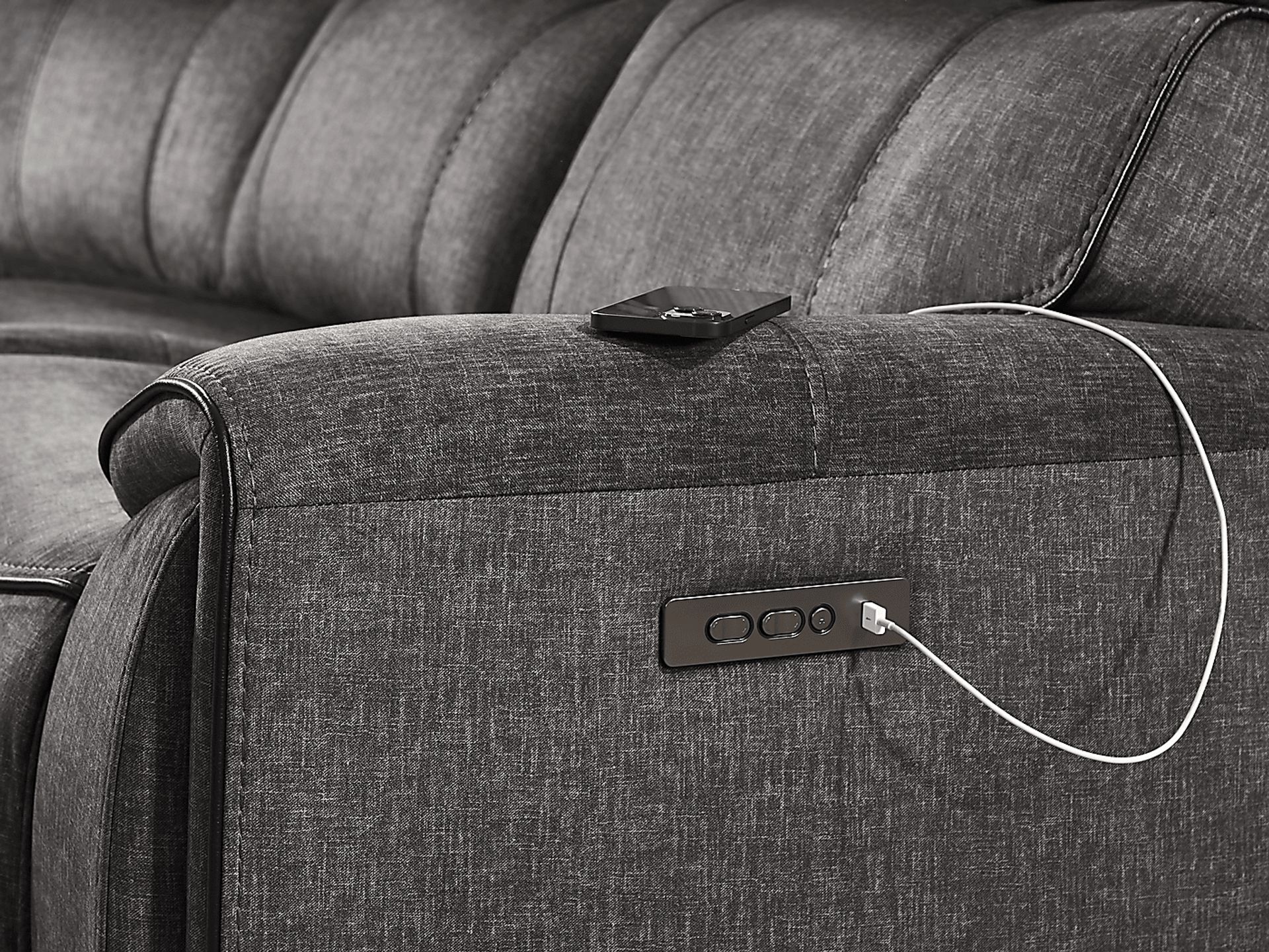 Bradshaw Place Dark Gray Reclining Sofa - Image 5