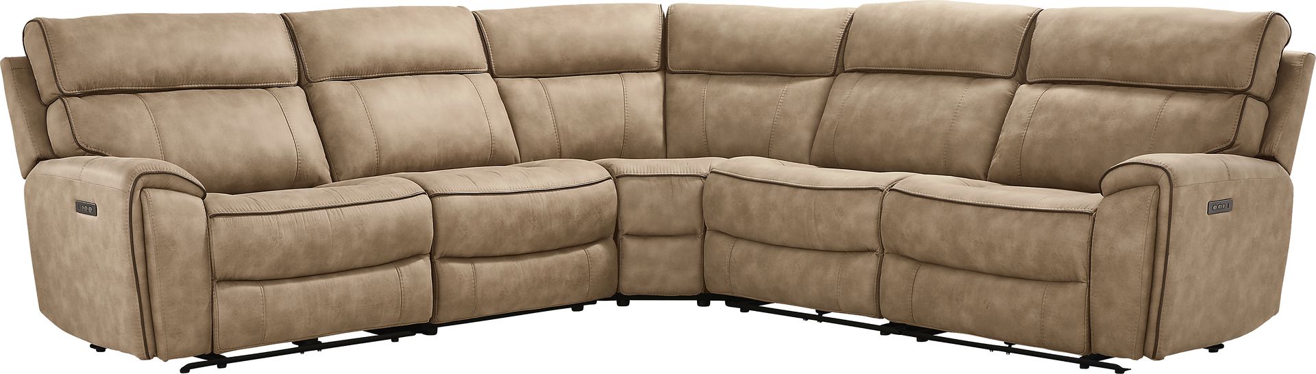 Bradshaw Place Stone 5 Pc Dual Power Reclining Sectional - Image 3