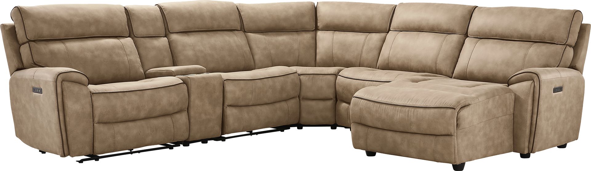 Bradshaw Place Stone 6 Pc Dual Power Reclining Sectional - Image 3
