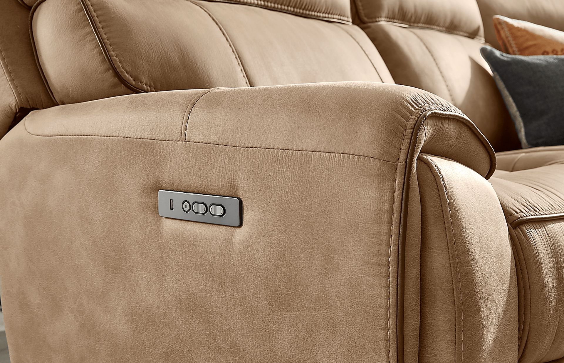 Bradshaw Place Stone 6 Pc Dual Power Reclining Sectional - Image 6