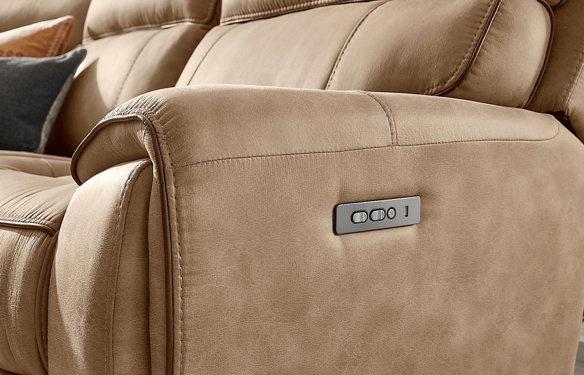 Bradshaw Place Stone 6 Pc Dual Power Reclining Sectional - Image 8