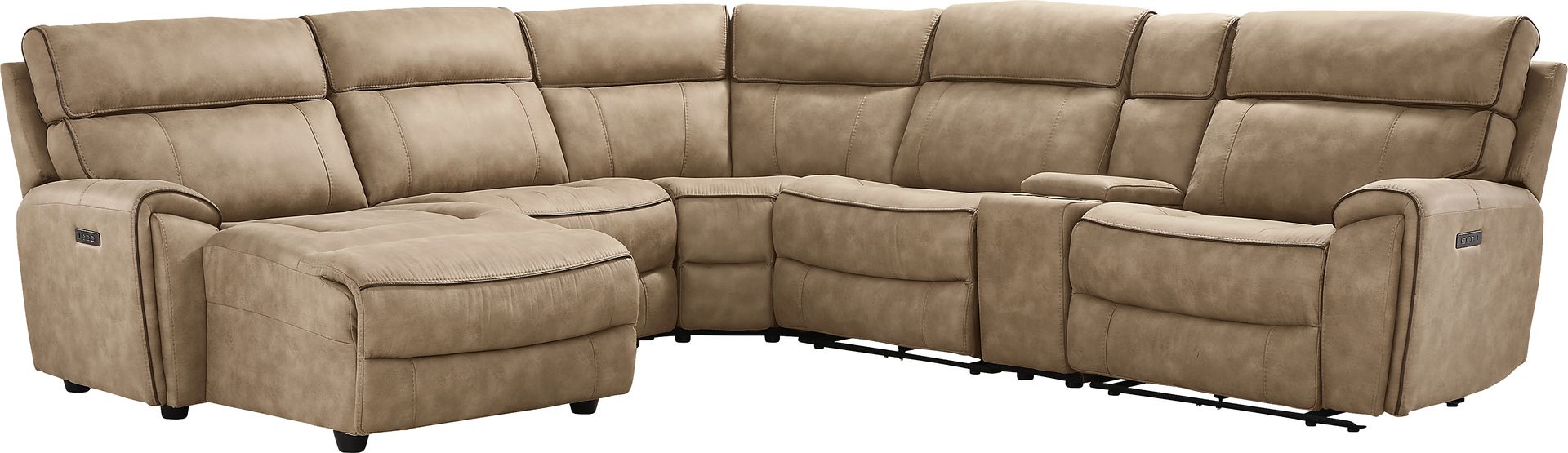 Bradshaw Place Stone 6 Pc Dual Power Reclining Sectional - Image 3