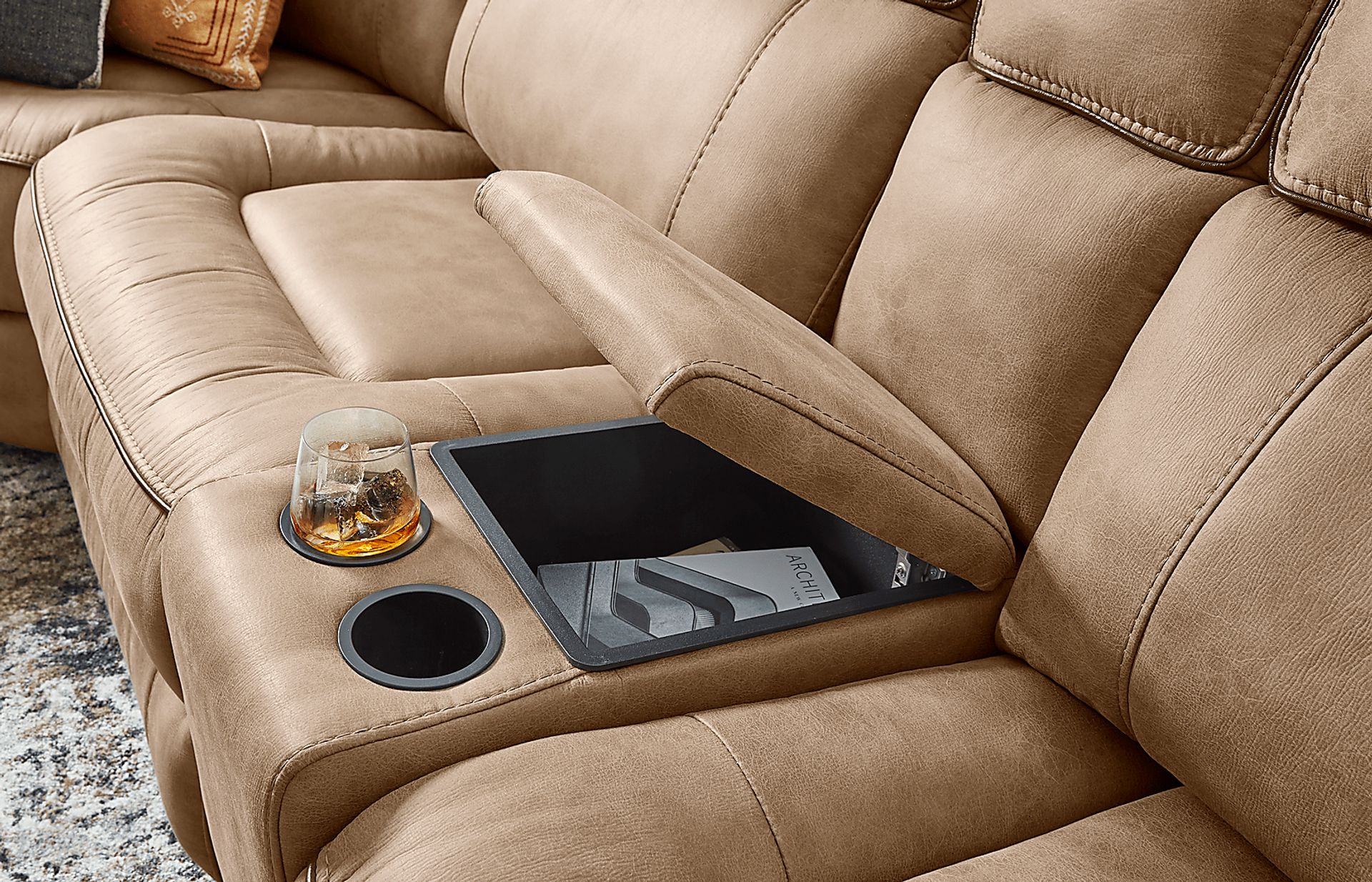 Bradshaw Place Stone 6 Pc Power Reclining Sectional - Image 5