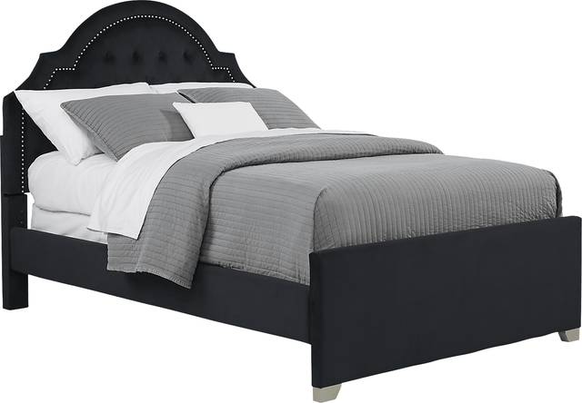 Kids Braelynn Black 3 Pc Full Upholstered Bed - Thumbnail - Image 1
