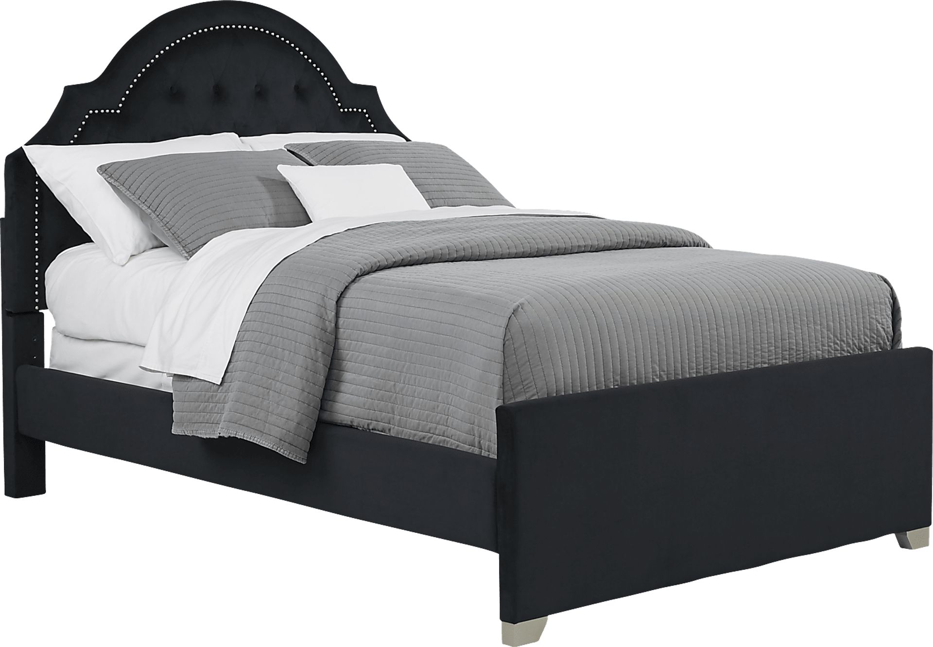 Kids Braelynn Black 3 Pc Twin Upholstered Bed - Image 1