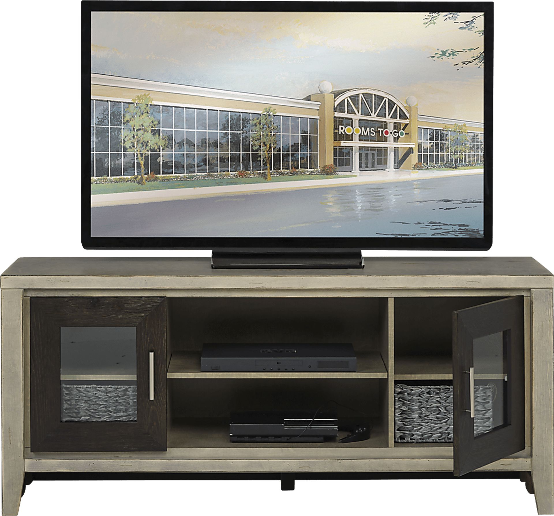 Cindy Crawford Home Telluride Falls Sand 7 Pc Sectional Living Room Plus 70 in. TV - Image 6