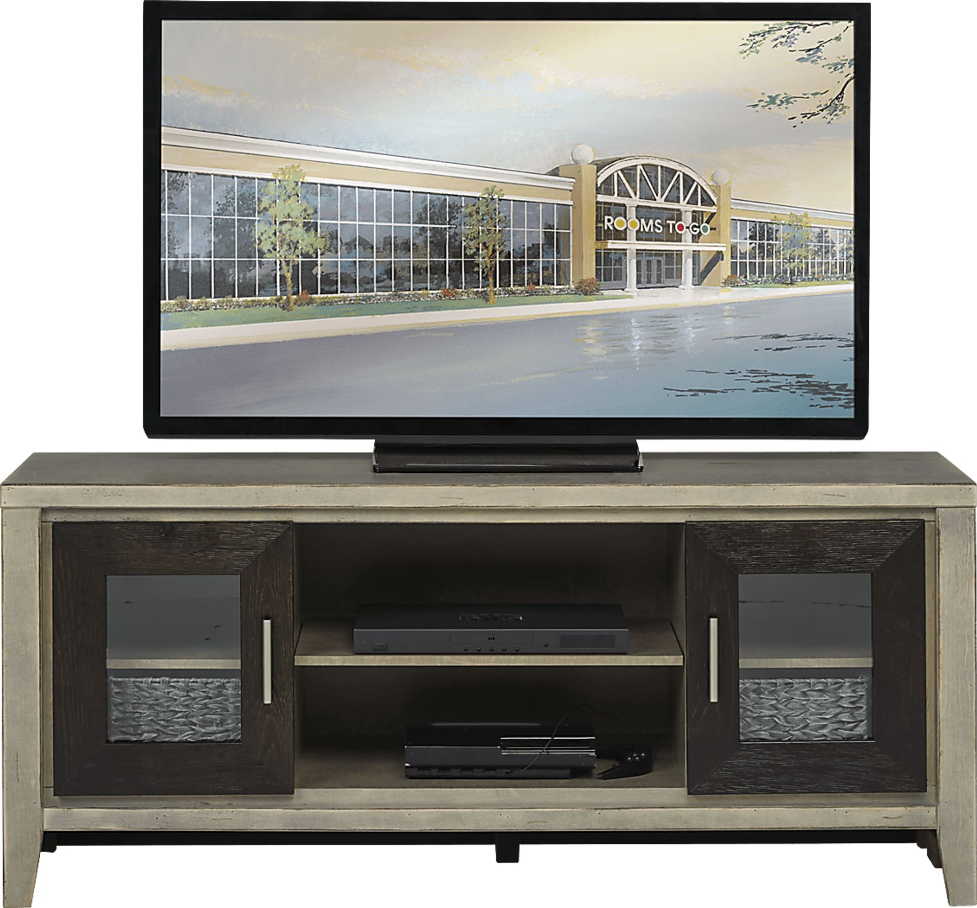 Cindy Crawford Home Telluride Falls Sand 7 Pc Sectional Living Room Plus 70 in. TV - Image 5