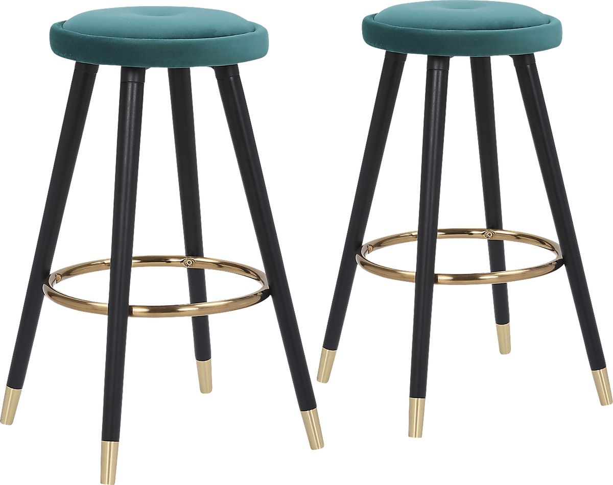 Braithwood Gold Colors,Metal Green Counter Stool, Set Of 2 | Rooms to Go