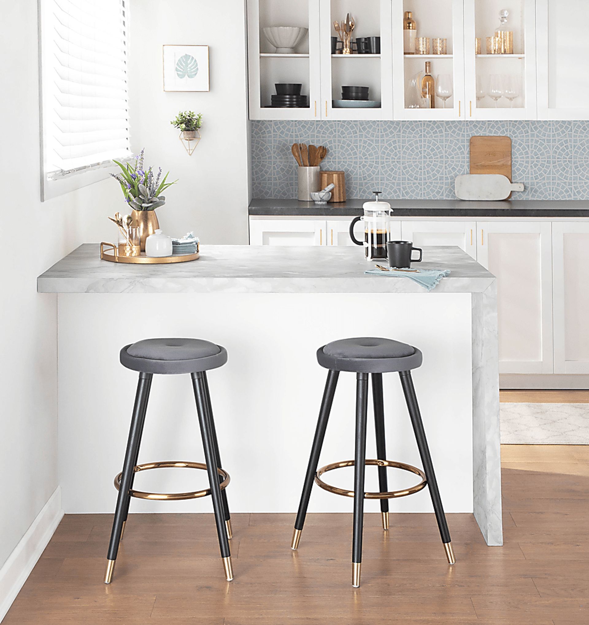 Braithwood Silver Counter Height Stool, Set of 2 - Image 9