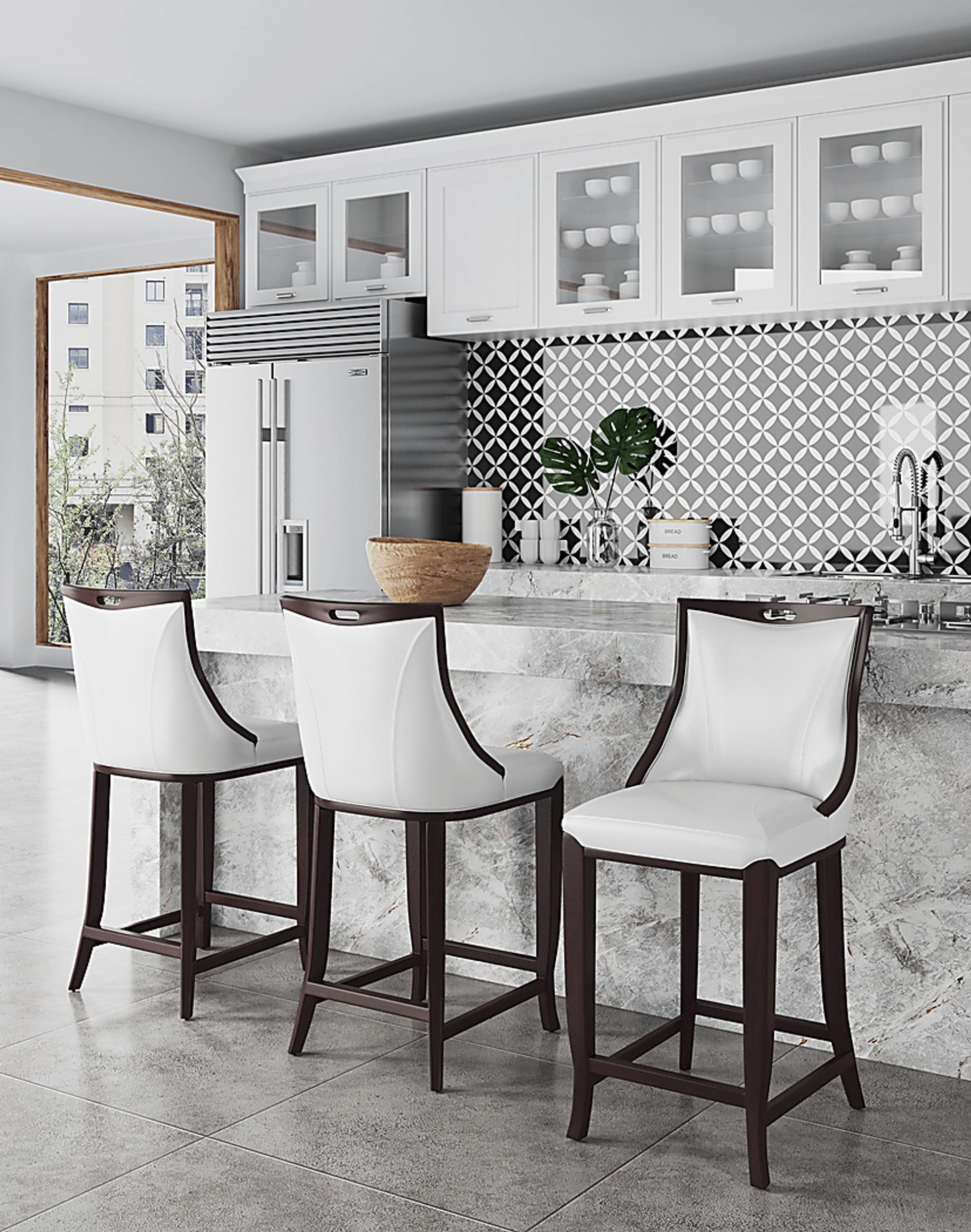 Bramblewoody White Barstool - Image 2
