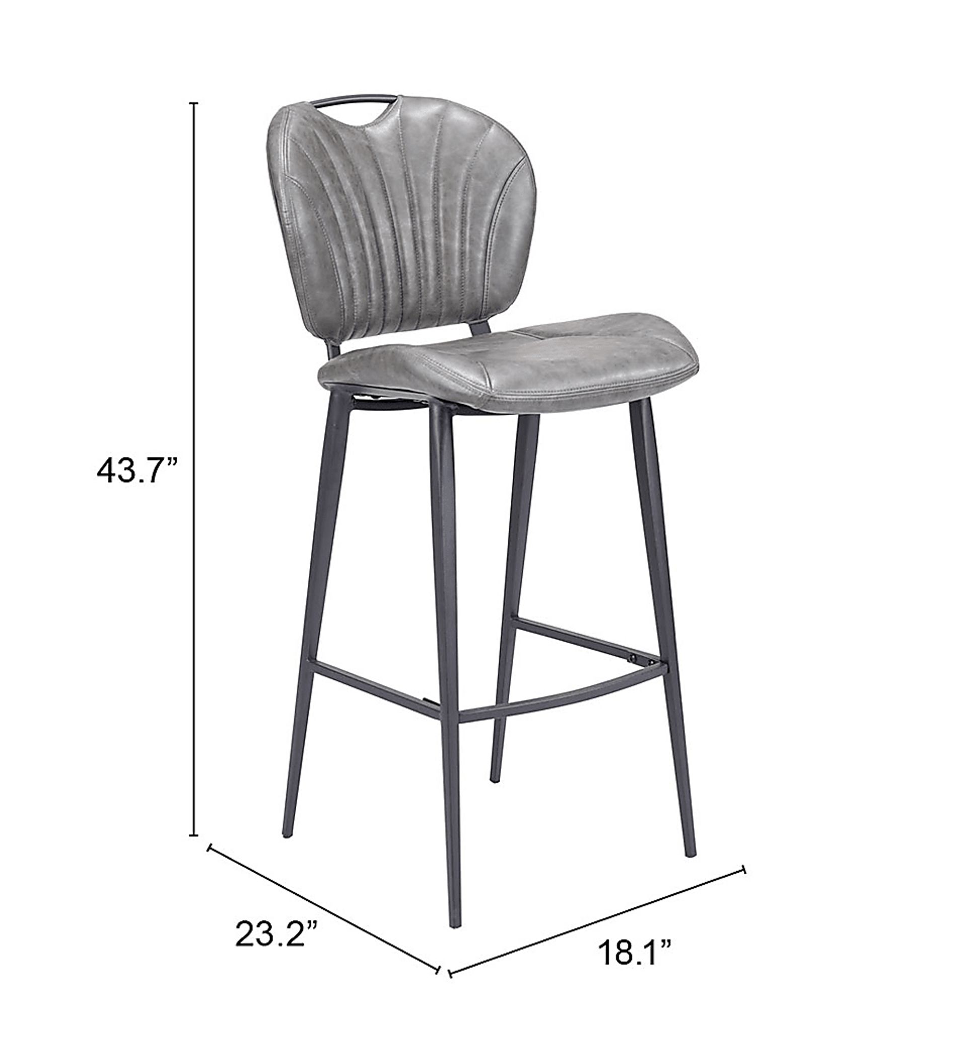Bramerton Gray Bar Height Stool - Image 9